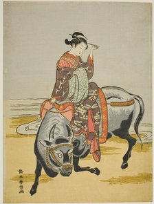 Courtesan Riding an Ox, c. 1766. Creator: Suzuki Harunobu.