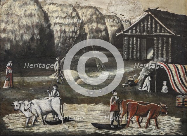 Threshing Yard. Evening.