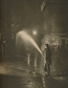 'London's Nightly Cleaning: Scene at the Base of the Monument', c1935. Creator: Unknown.