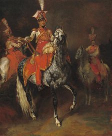 Mounted Trumpeters of Napoleon's Imperial Guard, 1813/1814. Creator: Theodore Gericault.