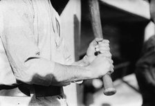 Frank "Home Run" Baker's batting grip, c1912. Creator: Bain News Service.