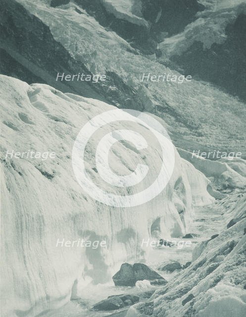 The Hockstetter Glacier and ice fall, Mt Cook district. From the album: Record Pictures..., 1920s. Creator: Harry Moult.