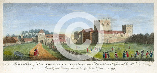 Portchester Castle, Hampshire, 1720. Artist: James Peake.