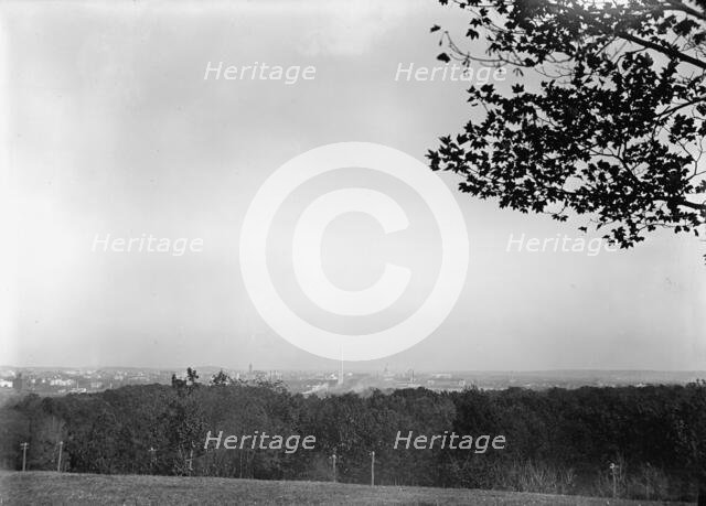Arlington National Cemetery - View, Washington In Distance, 1912. Creator: Harris & Ewing.