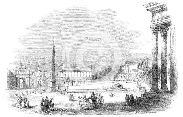 Piazza del Popolo - Rome, 1850. Creator: Unknown.