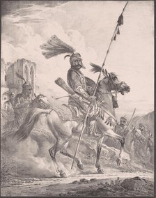 Kurd in military armor on horseback, 1819., 1819. Creator: Aleksandr Orlovsky.