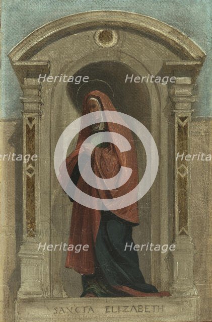 Sketch for the Church of Notre-Dame-de-Bonne-Nouvelle: Saint Elisabeth, c1840. Creator: Auguste Hesse.