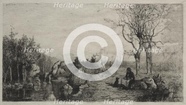 Shore of a Stream at Rossillon, 1867. Creator: Adolphe Appian (French, 1818-1898).