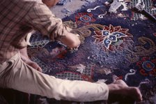 Tibetan refugee carpet project, Dharamsala, India, 1988. Creator: Amanda Waite.