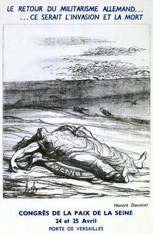 Postcard advertising the Congress of Peace of the Seine, Paris. Artist: Honoré Daumier