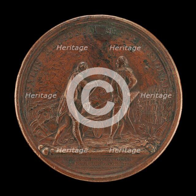 General Burgoyne Surrenders His Sword to General Gates at Saratoga [reverse], 1787. Creator: Nicolas-Marie Gatteaux.