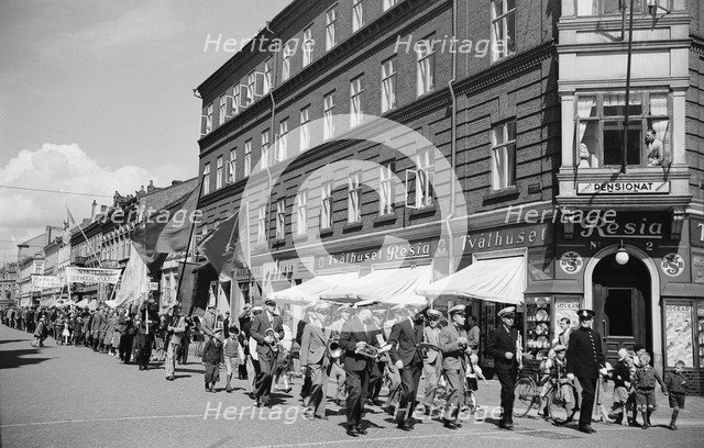May Day demonstration, Landskrona, Sweden, 1935. Artist: Unknown