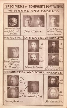 Frontispiece of Inquiries into Human Faculty and its Development, 1883. Creator: Francis Galton.