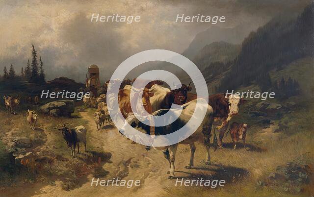 Cattle herding, 1870. Creator: Conrad Buhlmayer.