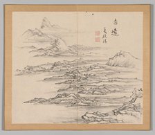 Double Album of Landscape Studies after Ikeno Taiga, Volume 2 (leaf 5), 18th century. Creator: Aoki Shukuya (Japanese, 1789).