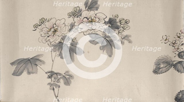 Flowering plants of the four seasons, 1842. Creator: Oda Kaisen.