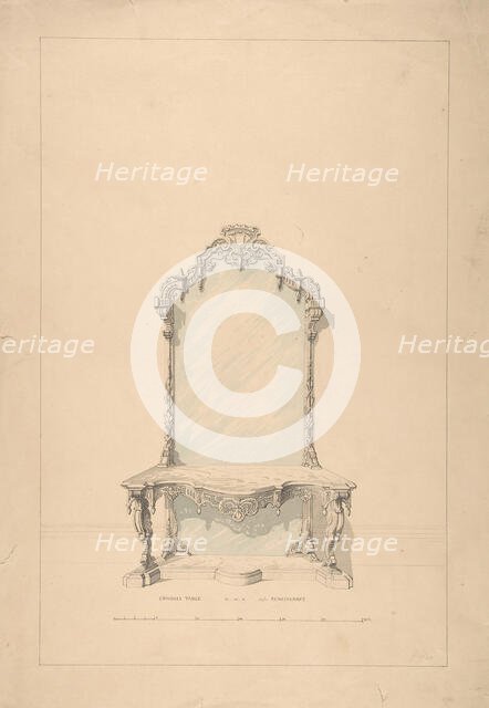 Design for Console Table, 1850-1904. Creator: Robert William Hume.