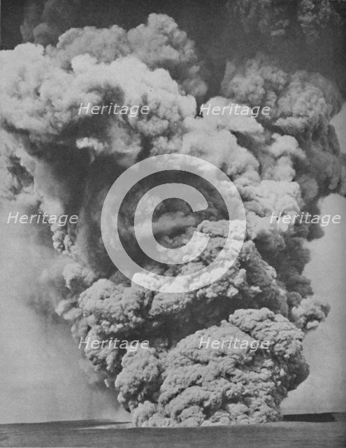 'Mephitic Cloud Belched Forth from the Mouth of Kilauea', c1935. Artist: Unknown.