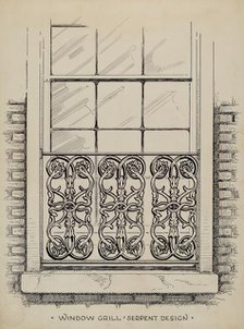 Cast Iron Window Grill, c. 1936. Creator: Thomas Byrne.