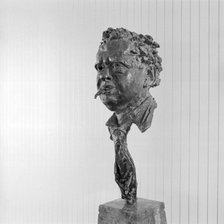 Sculpture of Dylan Thomas at the Royal Festival Hall, South Bank, Lambeth, London, c1951-1962. Artist: Eric de Maré