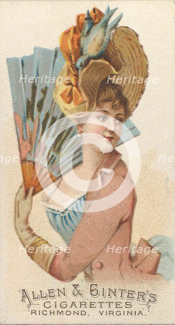 Plate 38, from the Fans of the Period series (N7) for Allen & Ginter Cigarettes Brands, 1889. Creator: Allen & Ginter.