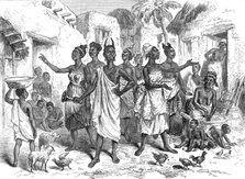 Sketches from the Gold Coast by our special artist: summoning bearers to Cape Coast Castle, 1874. Creator: Unknown.