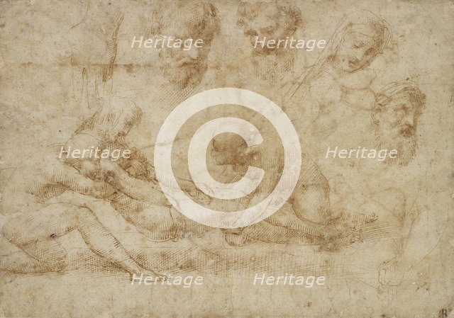 Studies for a Deposition, early 16th century. Artist: Raphael.