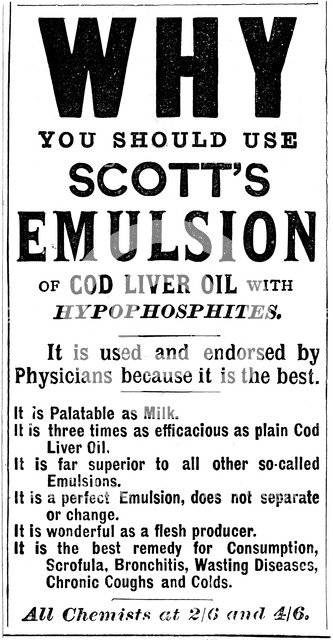 Magazine advertisement for Scott's Emulsion of Cod Liver Oil, 1890. Artist: Unknown