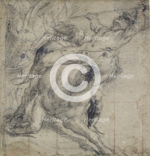Horse and Rider falling, c1537. Artist: Titian.