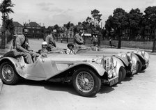 1937 Jaguar SS100 2 1/2 litre team on Welsh rally, 1937. Artist: Unknown