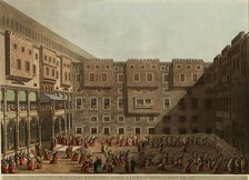 Mamluks exercising in the square of Murad Bey's Palace, 1802. Artist: Mayer, Luigi (1755-1803)