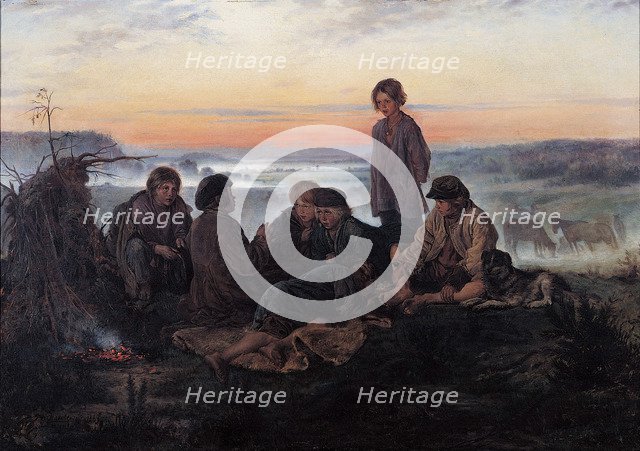 The Bezhin Lea, 1869. Artist: Makovsky, Vladimir Yegorovich (1846-1920)