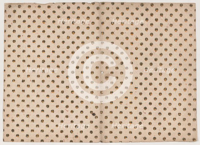 Book cover with overal circle and dot pattern, 19th century. Creator: Anon.