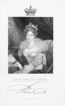 Adelaide of Saxe-Coburg Meiningen, German-born Queen-consort of William IV, 1832. Artist: Unknown