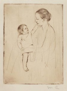 The Caress, c. 1891. Creator: Mary Cassatt.