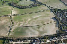 Mount Pleasant, a henge enclosure crop mark, near Dorchester, Dorset, 2015. Creator: Historic England.