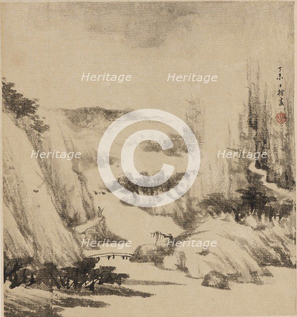 River landscape, 1667. Artist: Zha Shibiao.