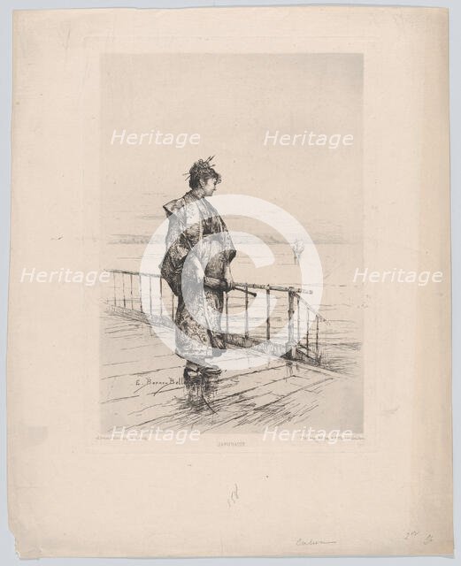 Japonaise, (Japanese Woman), 1877. Creator: Etienne Berne-Bellecour.