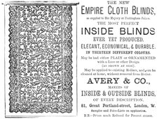 The new Empire Cloth Blinds, 1883. Creator: Unknown.