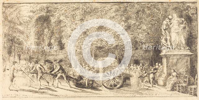 Le tonneau d'arrosage [upper half], 1762. Creator: Gabriel de Saint-Aubin.