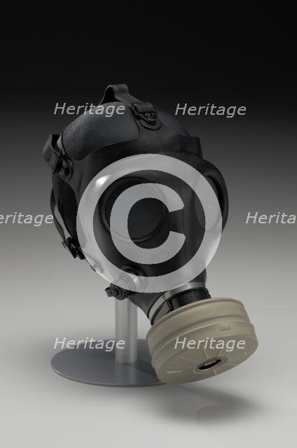 Gas mask with filter canister worn at demonstrations in Ferguson, Missouri, 2014. Creator: Shalon Chemical Industries Ltd..