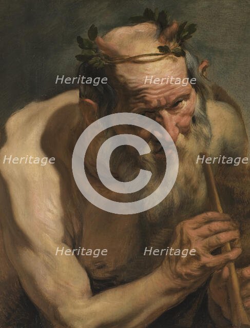 Old Satyr Holding a Flute, early-mid 17th century. Creator: Jacob Jordaens.