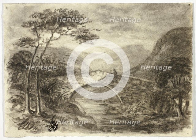 Stone Bridge in Mountains, c. 1855. Creator: Elizabeth Murray.