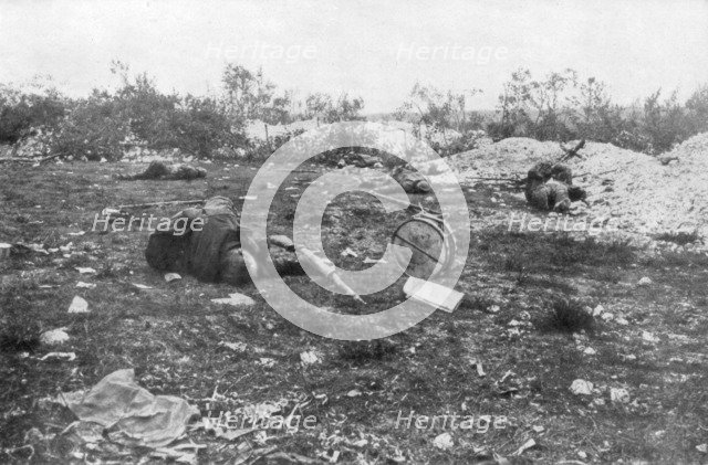 German dead, Second Battle of Champagne, France, September 25-November 6 1915. Artist: Unknown