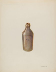 Earthenware Ale Bottle, c. 1937. Creator: Gerald Transpota.