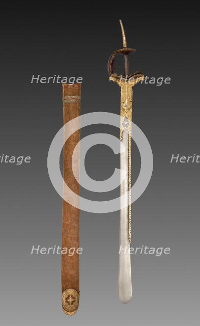 Sword with scabbard, 1700s-1800s. Creator: Unknown.
