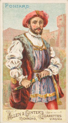 Poniard, from the Arms of All Nations series (N3) for Allen & Ginter Cigarettes Brands, 1887. Creator: Allen & Ginter.