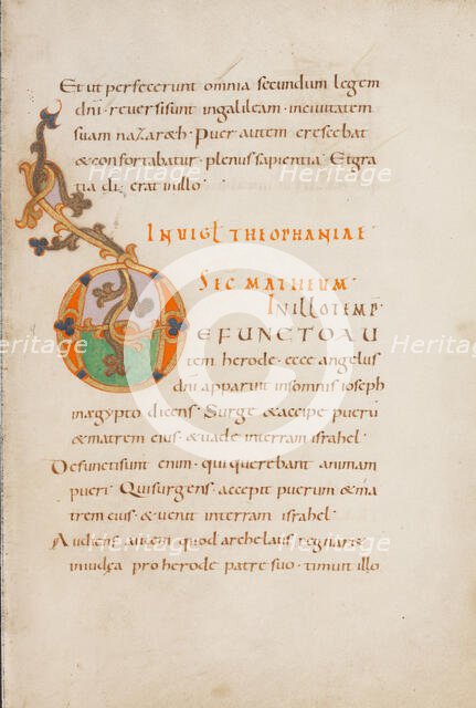 Decorated Initial D; Gospel Lectionary, late 10th century. Creator: Unknown.