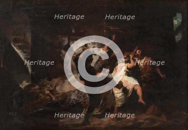 Scene from Don Quijote de la Mancha by M. de Cervantes, 1868-1870.