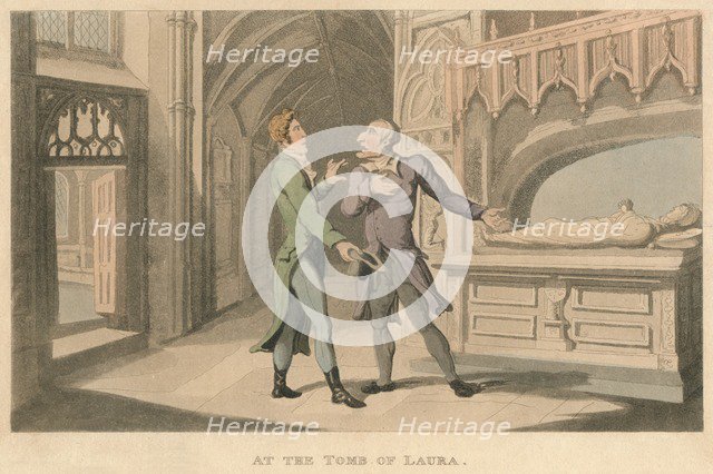 'At the Tomb of Laura', 1821. Artist: Thomas Rowlandson.